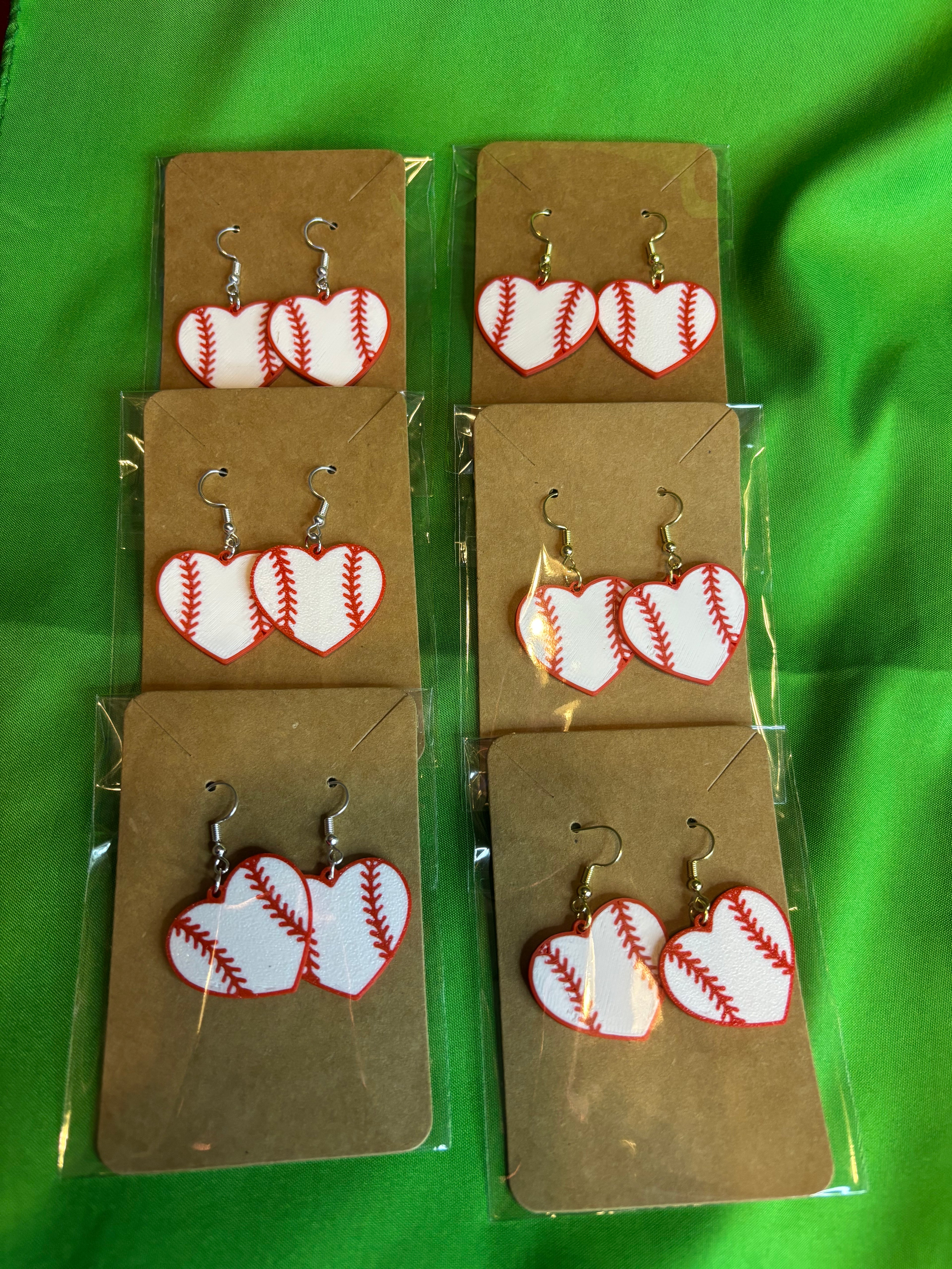 Heart Baseball Earring's