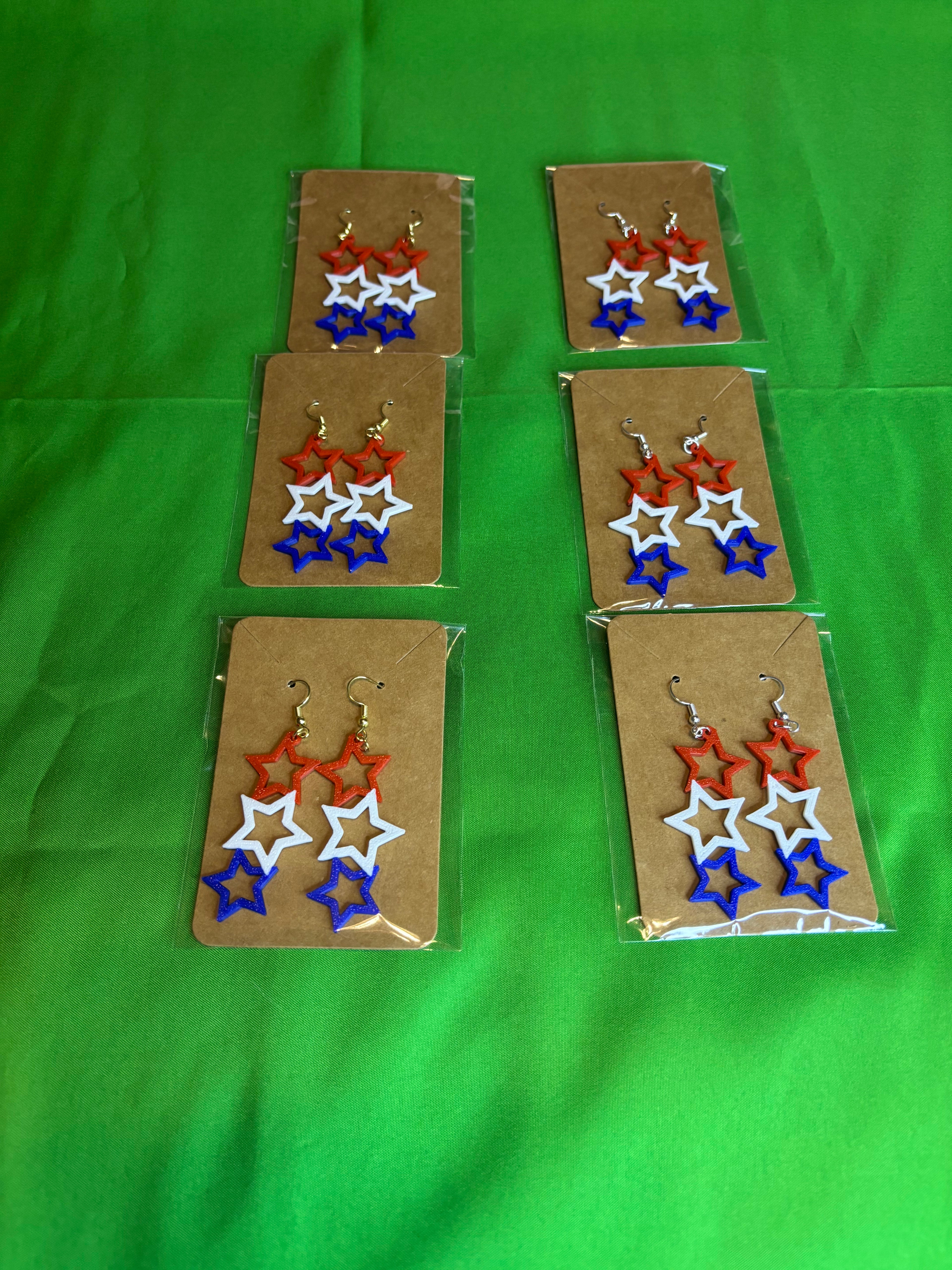 Stars 4th of July Earrings #2